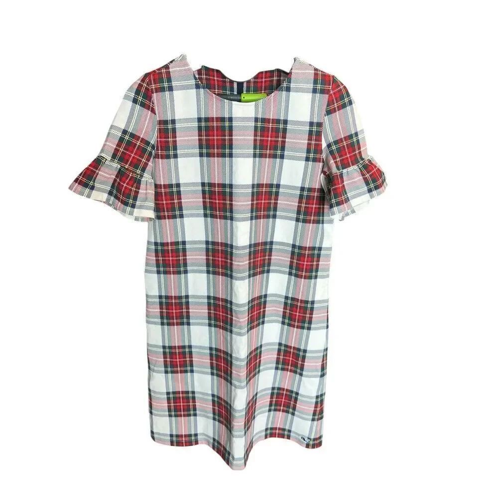 Vineyard Vines Girls Large 14 Nantucket Tartan Dress Marshmallow Plaid Christmas